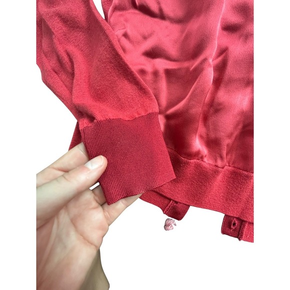 Paule Ka Paris Women's Red Cashmere Blend Knit Cardigan Sweater M - Picture 7 of 10